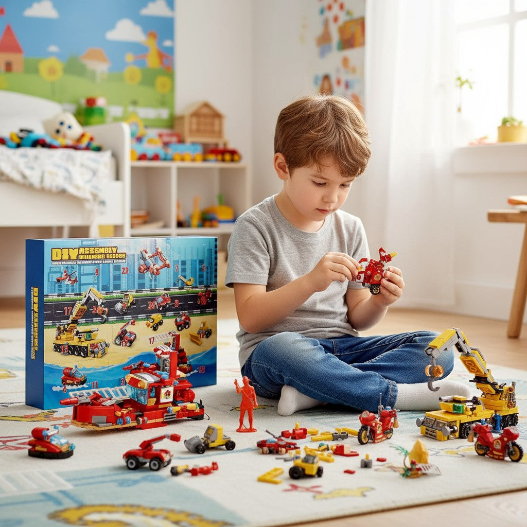 Kids Christmas Advent Calendar Building Blocks Set 24 Pieces