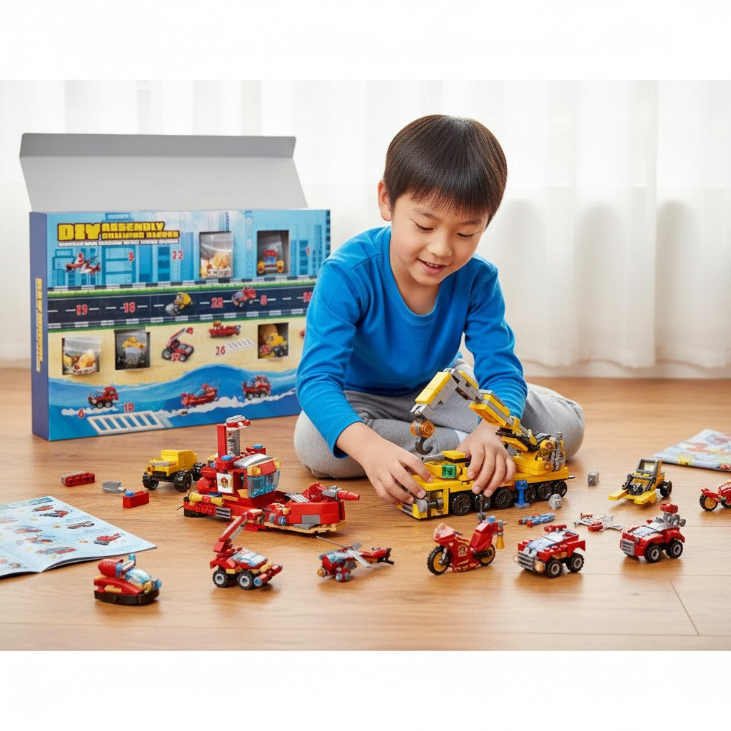 Kids Christmas Advent Calendar Building Blocks Set 24 Pieces