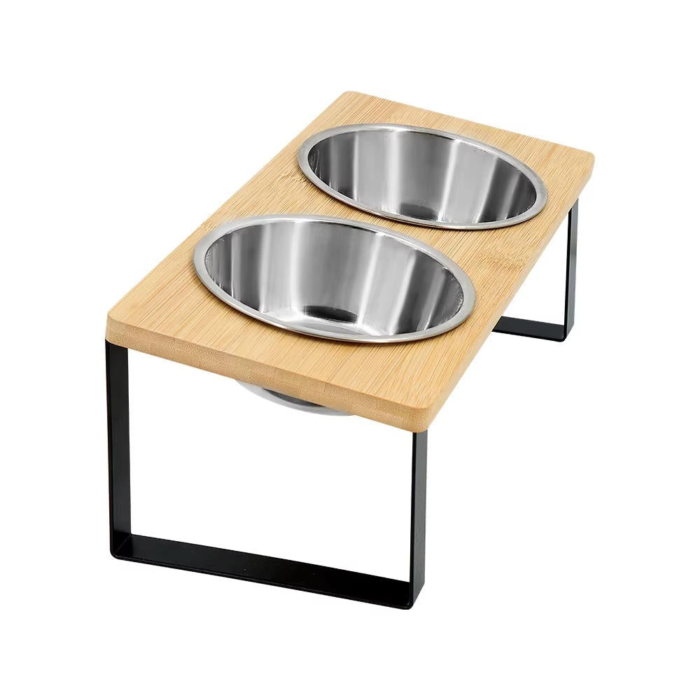Elevated Cat Food Bowl Stand Adjustable Height Pet Feeding Dish