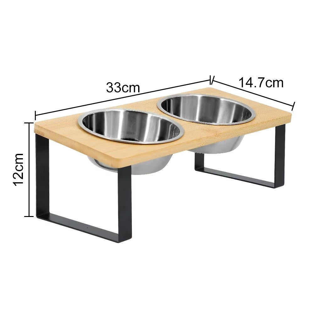 Elevated Cat Food Bowl Stand Adjustable Height Pet Feeding Dish