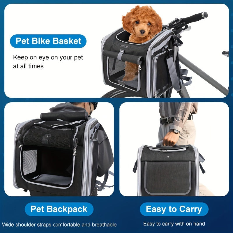 Expandable Pet Bike Basket Carrier