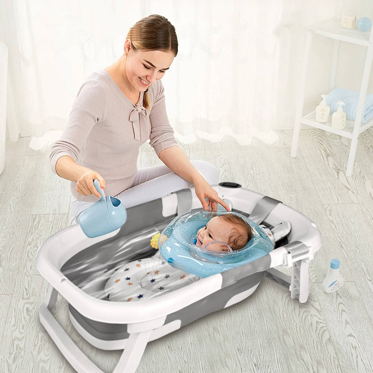 Foldable Newborn Bath Tub Portable Baby Bathing Tub