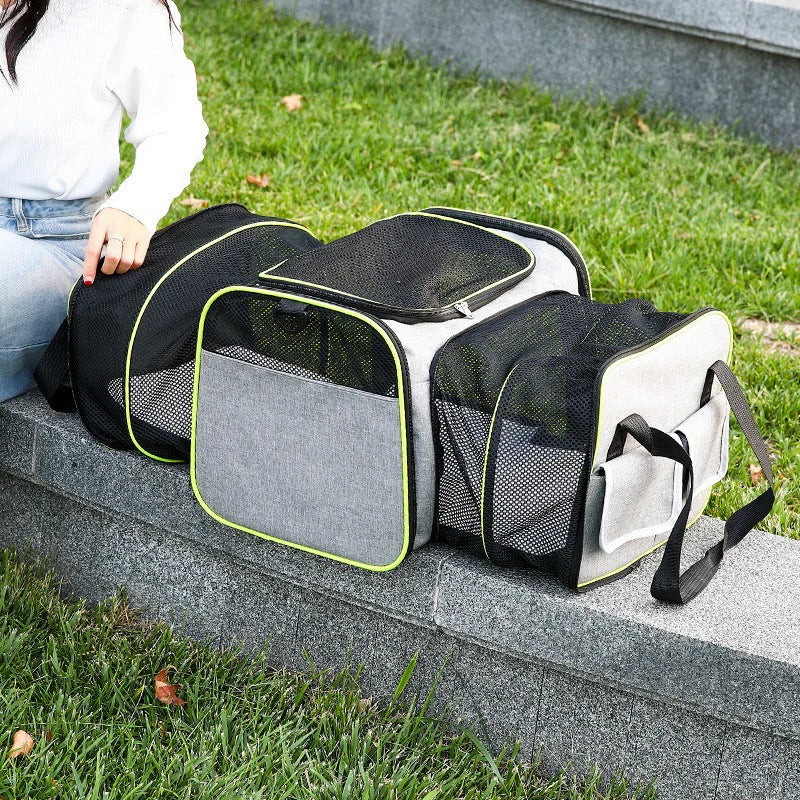 Foldable Pet Carrier Backpack Travel Bag