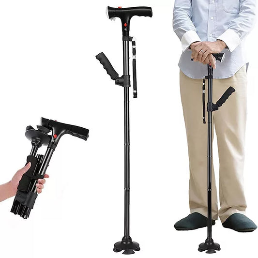 Folding Walking Stick with Light Feature