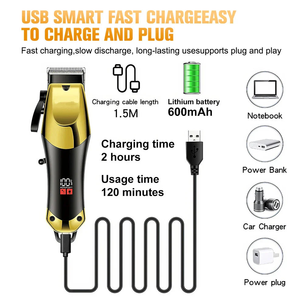 Cordless Hair Clipper Beard Trimmer Grooming Kit for Men