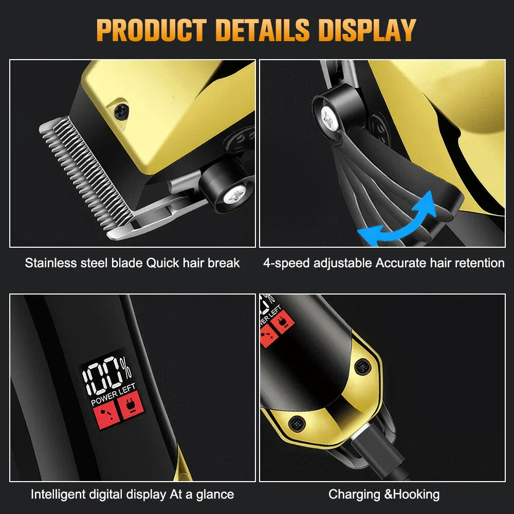 Cordless Hair Clipper Beard Trimmer Grooming Kit for Men