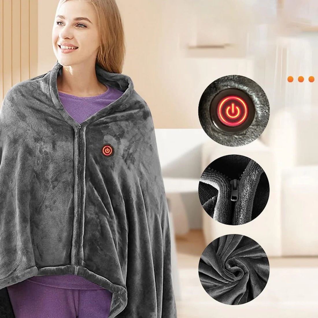 Heated Shawl Blanket Electric Wrap Portable