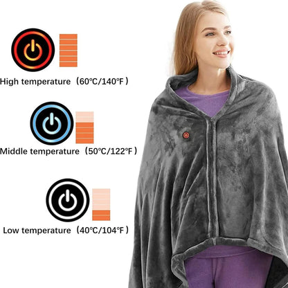 Heated Shawl Blanket Electric Wrap Portable