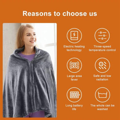 Heated Shawl Blanket Electric Wrap Portable