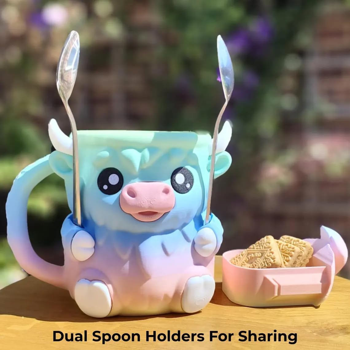 Highland Cow Ice Cream Pint Holder Cooler Container with Handle