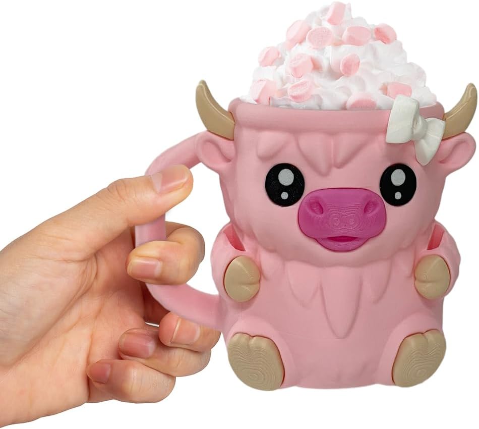 Highland Cow Ice Cream Pint Holder Cooler Container with Handle