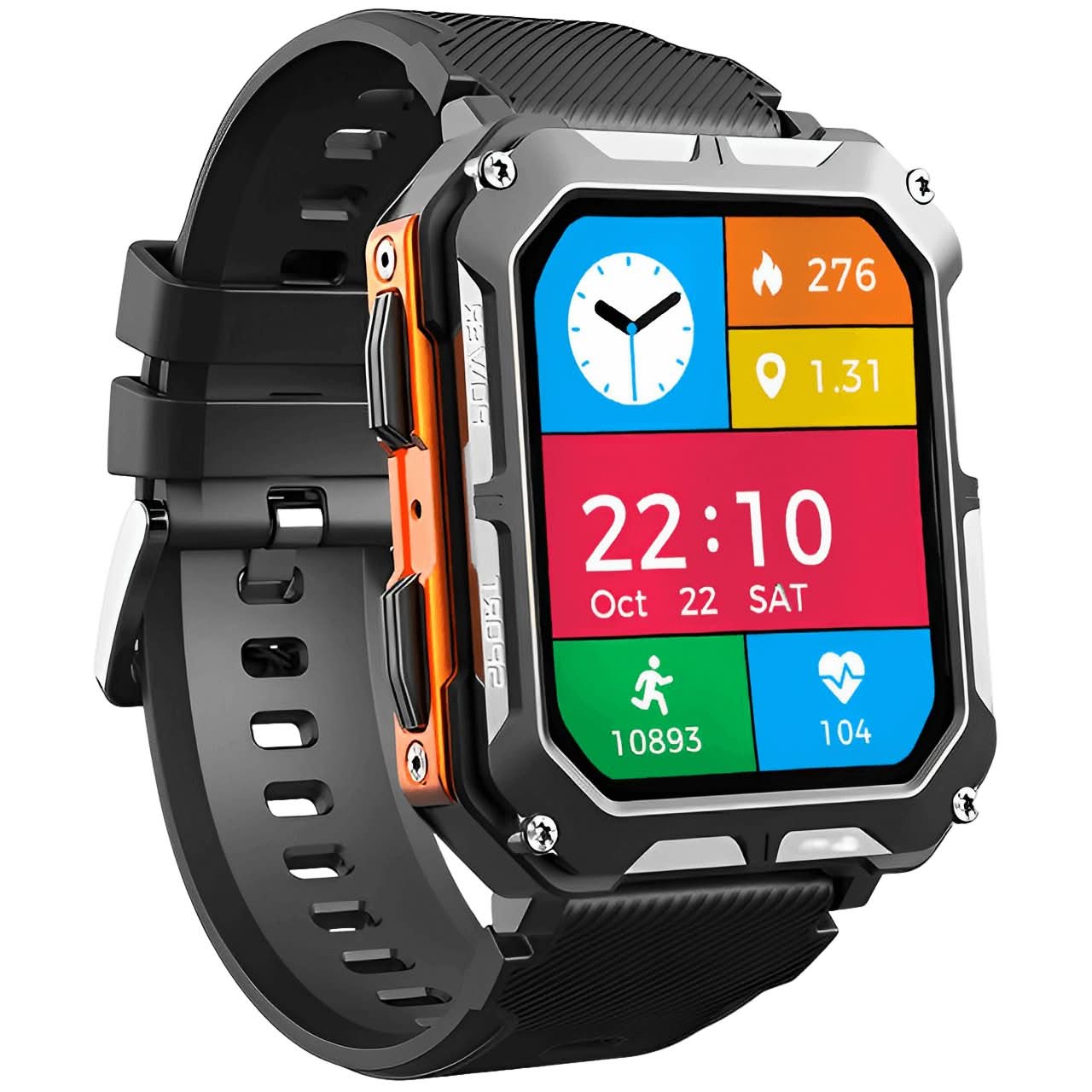 Circular Waterproof Smartwatch Fitness Tracker Indestructible