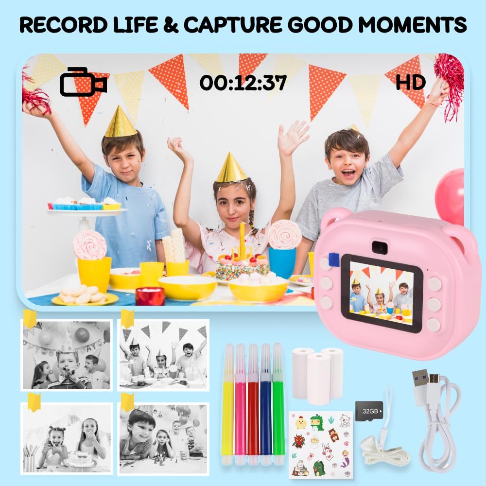 Instant Camera Printer Portable Inkless Thermal Photo Printer