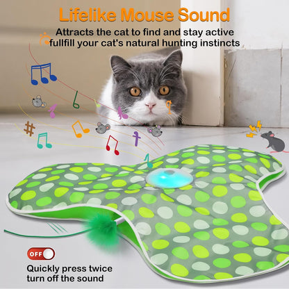 Interactive Cat Toy Rechargeable Moving Feathers Mouse
