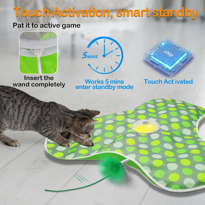Interactive Cat Toy Rechargeable Moving Feathers Mouse