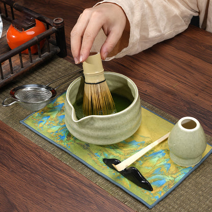 Japanese Tea Ceremony Set Ceramic Bowl Bamboo Whisk