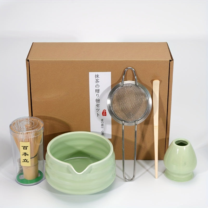 Japanese Tea Ceremony Set Ceramic Bowl Bamboo Whisk