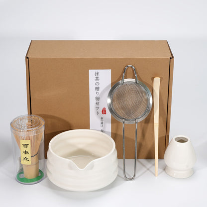 Japanese Tea Ceremony Set Ceramic Bowl Bamboo Whisk