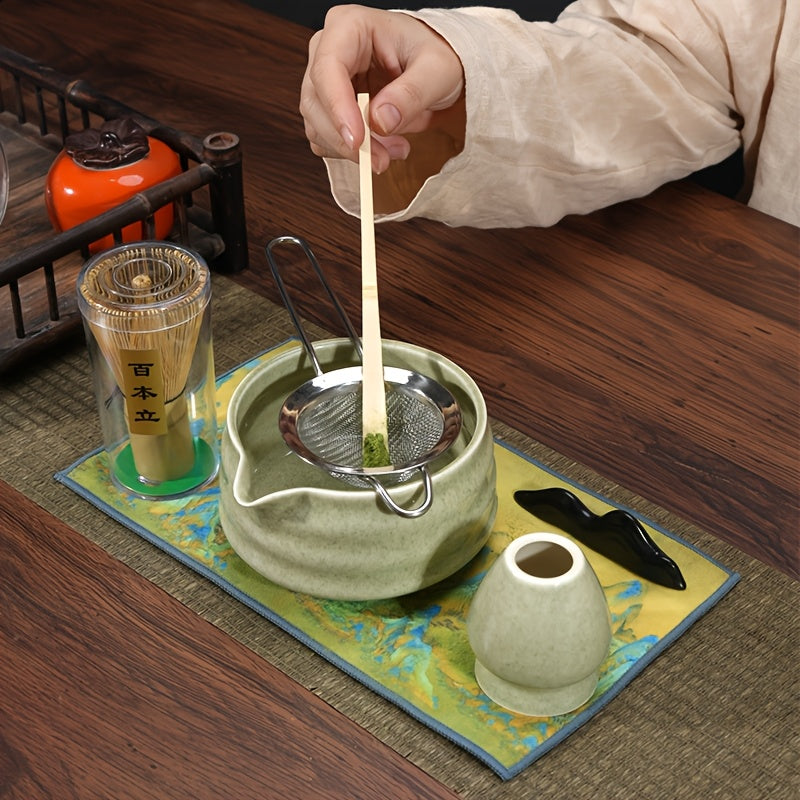 Japanese Tea Ceremony Set Ceramic Bowl Bamboo Whisk