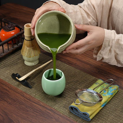 Japanese Tea Ceremony Set Ceramic Bowl Bamboo Whisk
