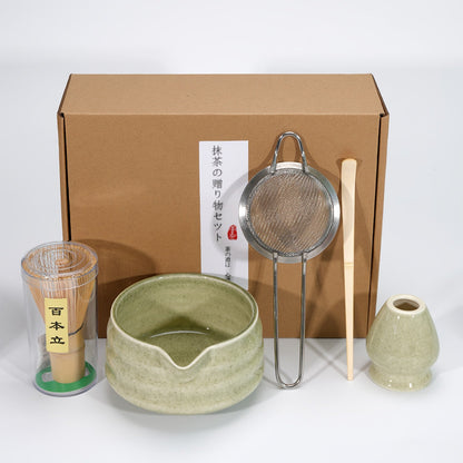 Japanese Tea Ceremony Set Ceramic Bowl Bamboo Whisk