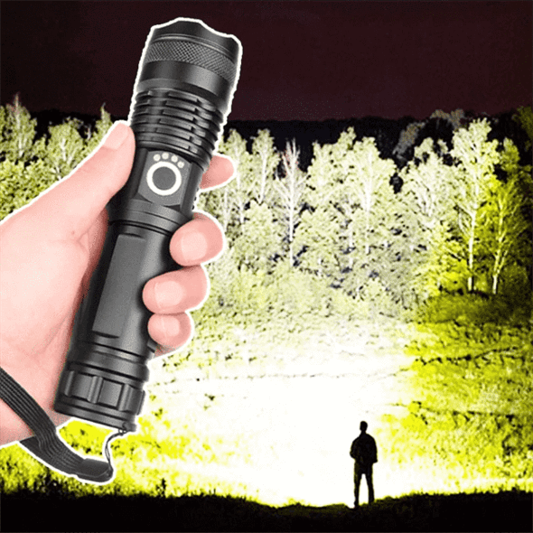 LED Rechargeable Flashlight Zoom Torch Aluminium Body
