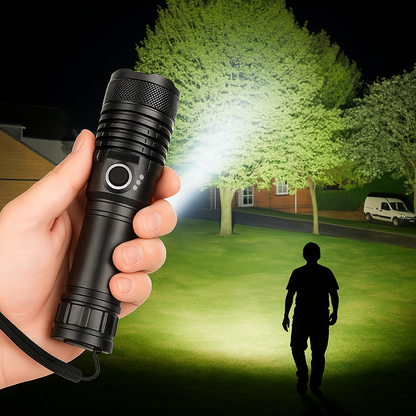 LED Rechargeable Flashlight Zoom Torch Aluminium Body