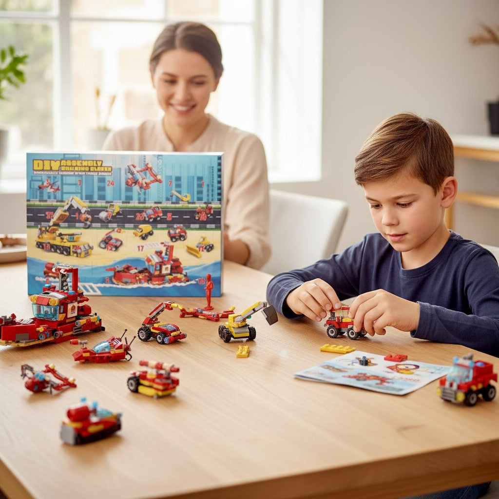 Kids Christmas Advent Calendar Building Blocks Set 24 Pieces