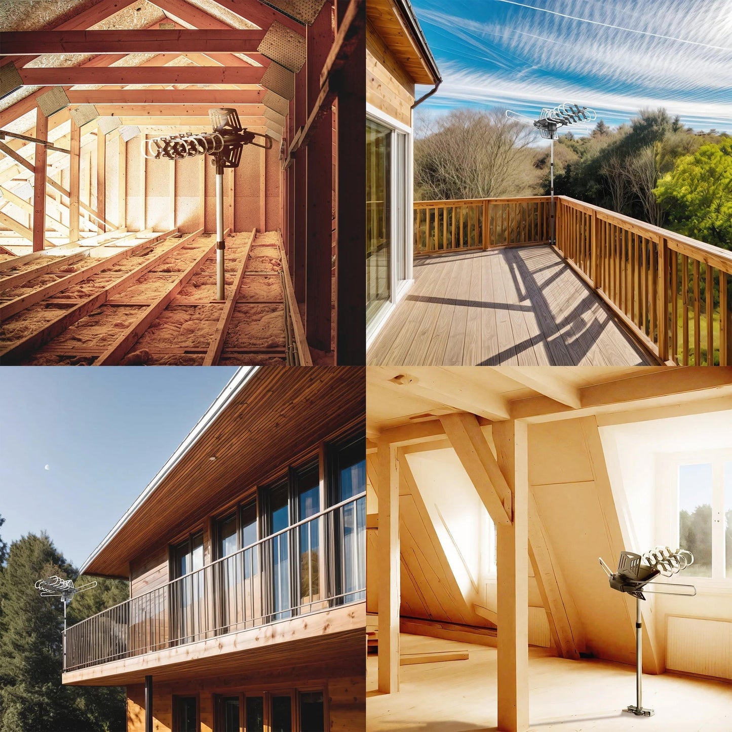 Motorized 360 Degree Long Range HD TV Antenna with Mounting Pole