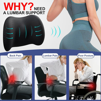 Lumbar Support Pillow Memory Foam Back Cushion
