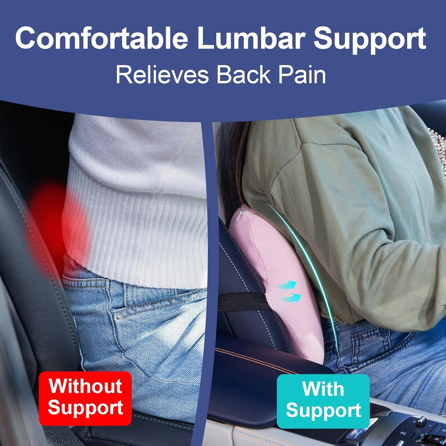 Lumbar Support Pillow Memory Foam Back Cushion
