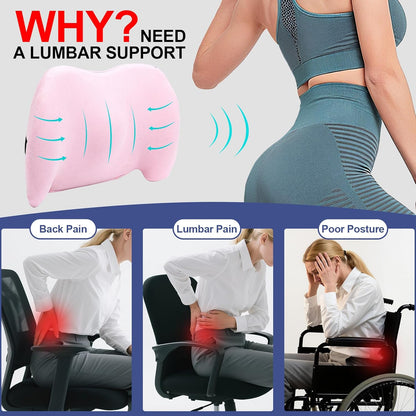 Lumbar Support Pillow Memory Foam Back Cushion