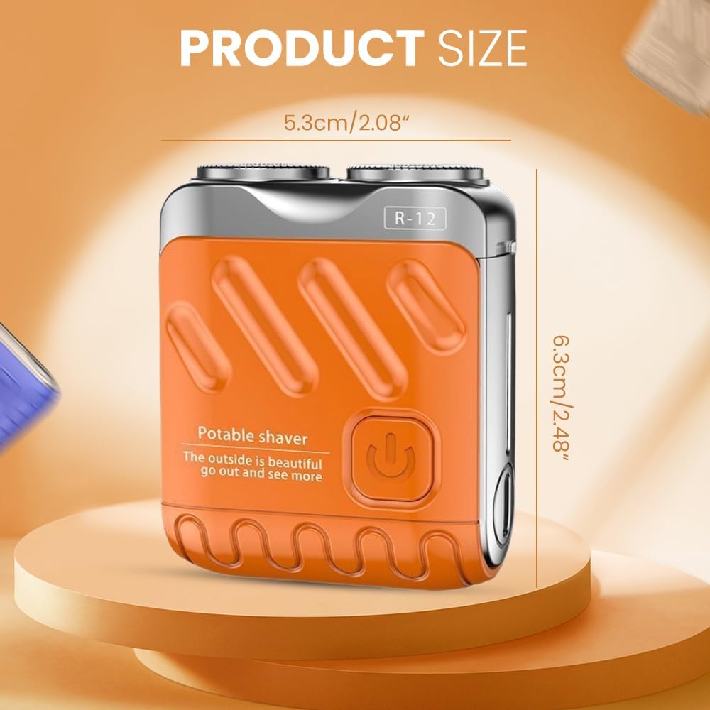 Mini Electric Shaver Double Head Rotary Razor Rechargeable