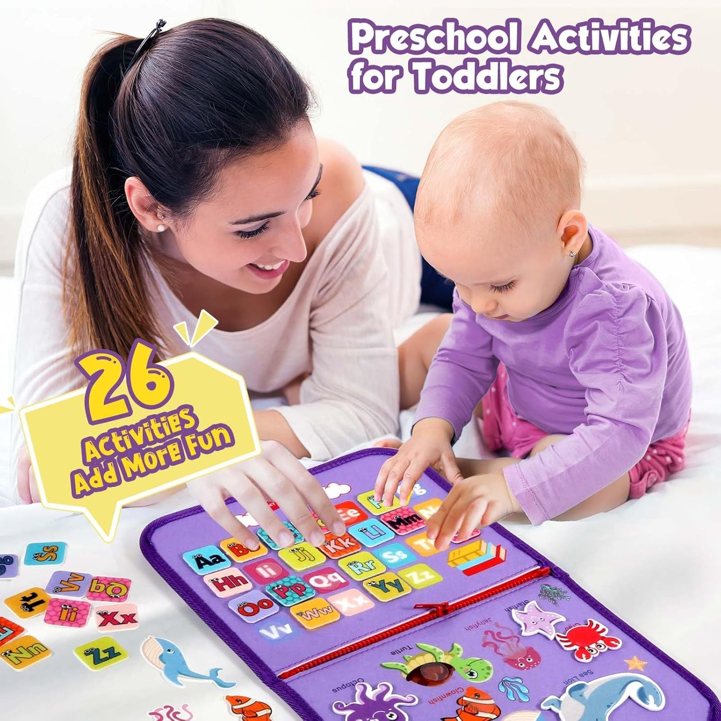 Montessori Toddler Activity Board Sensory Book 2-4 Years
