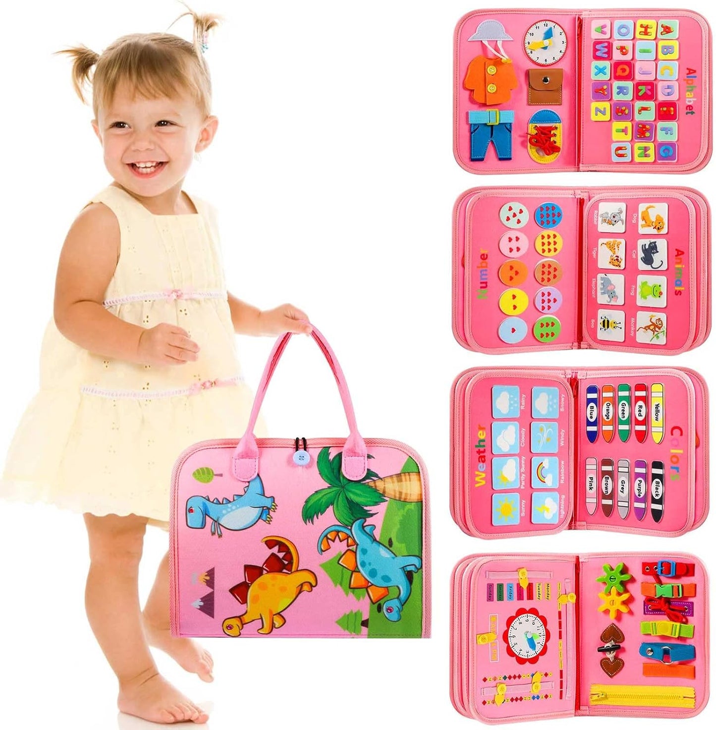 Montessori Toddler Activity Board Sensory Book 2-4 Years