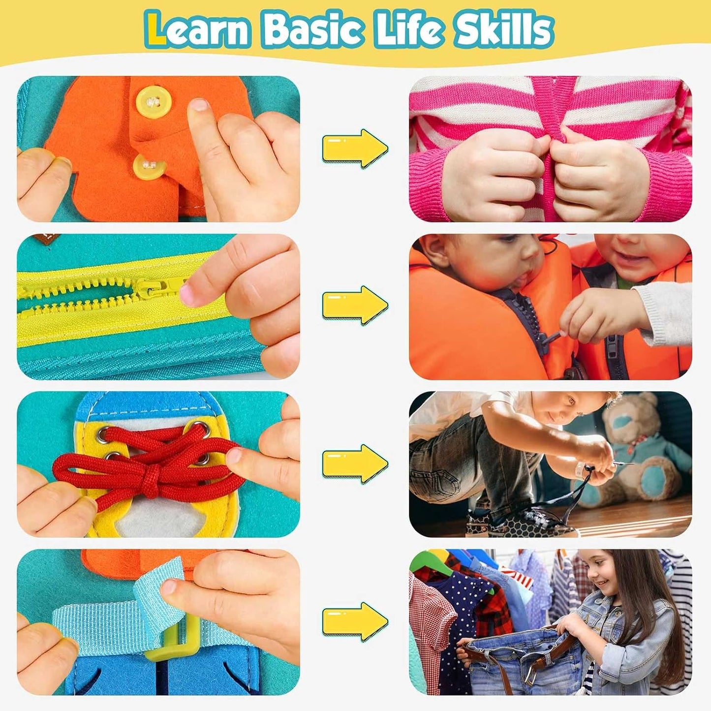 Montessori Toddler Activity Board Sensory Book 2-4 Years