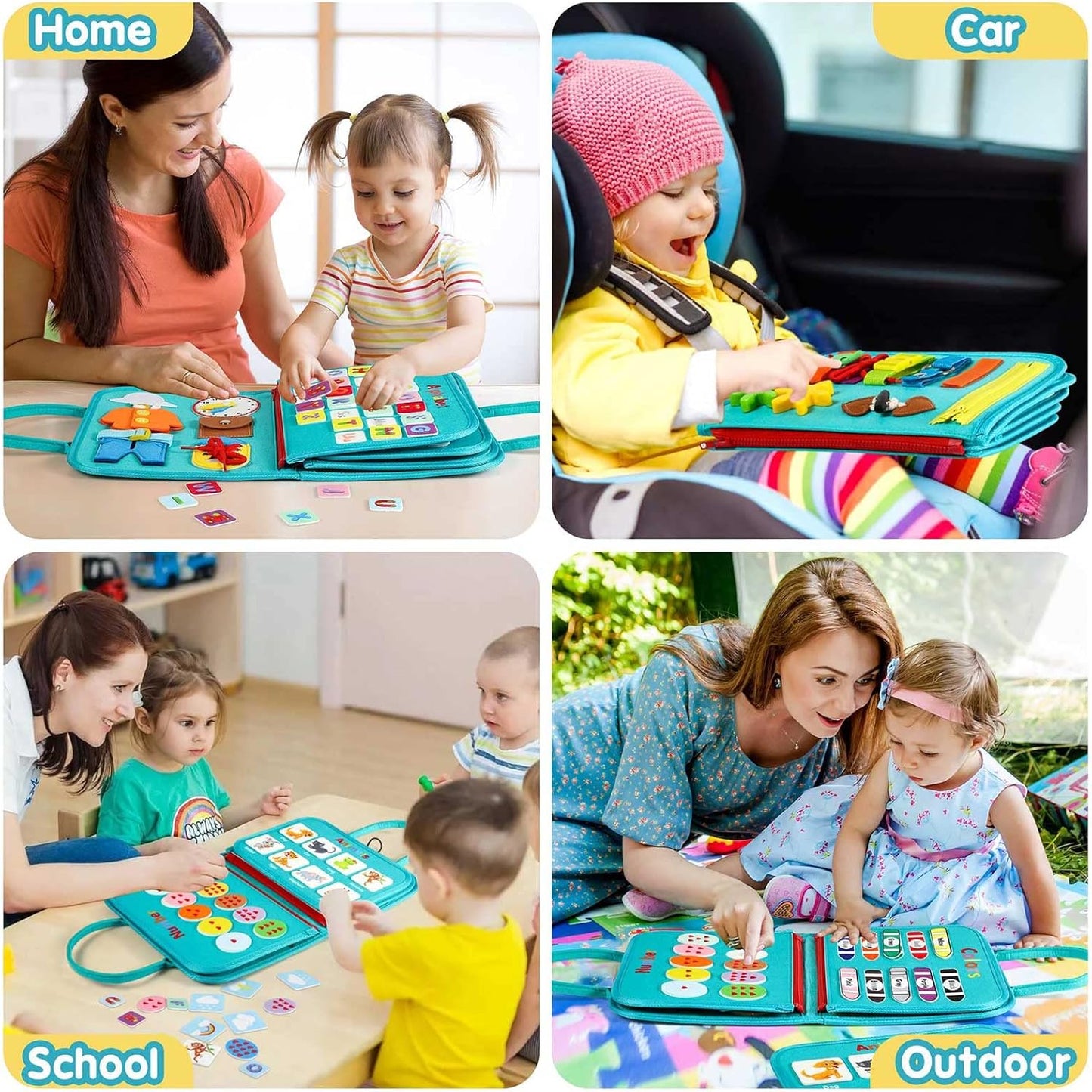 Montessori Toddler Activity Board Sensory Book 2-4 Years