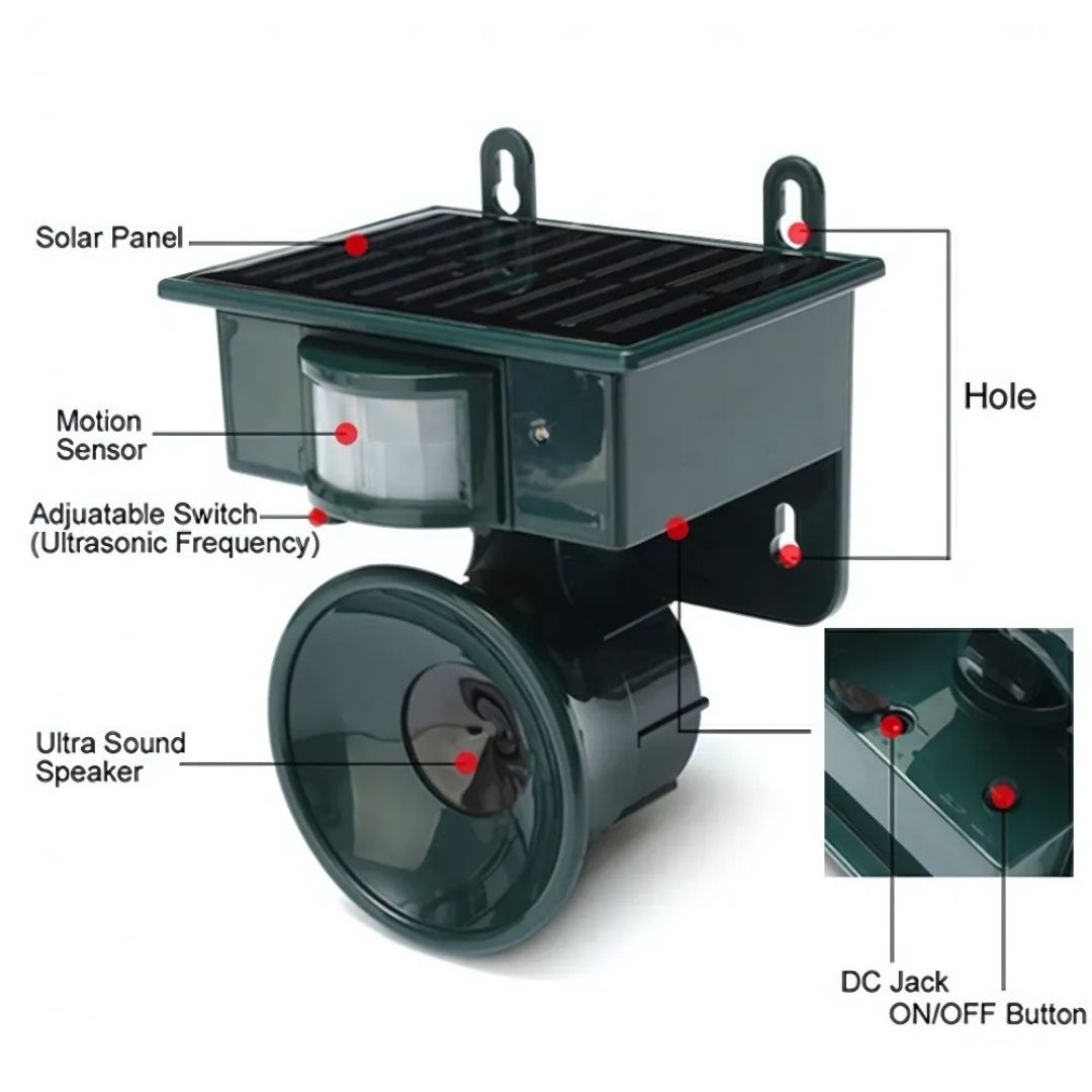 Motion Sensor Bird Repeller Scarer Device