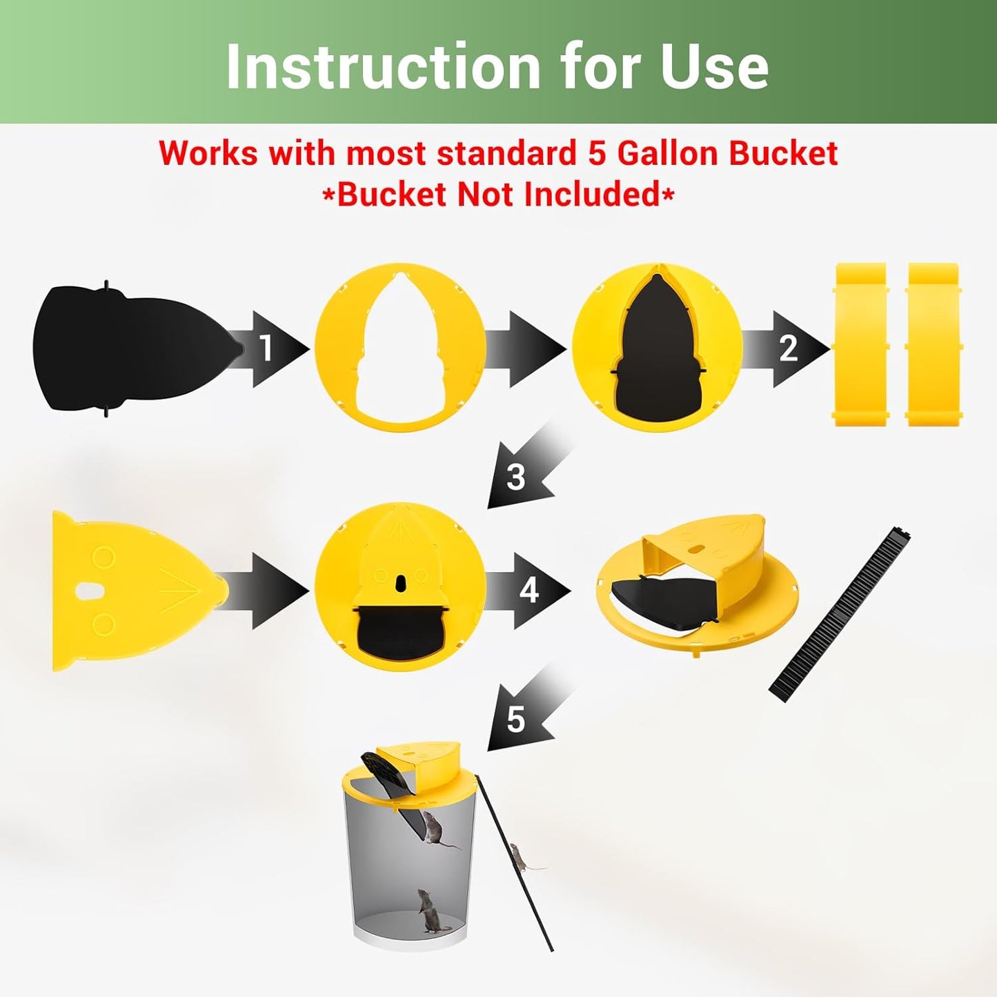 Mouse Rat Trap Bucket Auto Reset Multi Catch 3 Pack