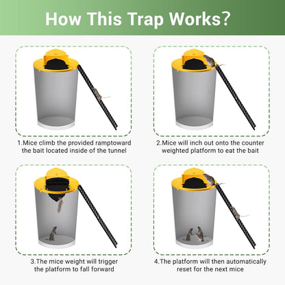 Mouse Rat Trap Bucket Auto Reset Multi Catch 3 Pack