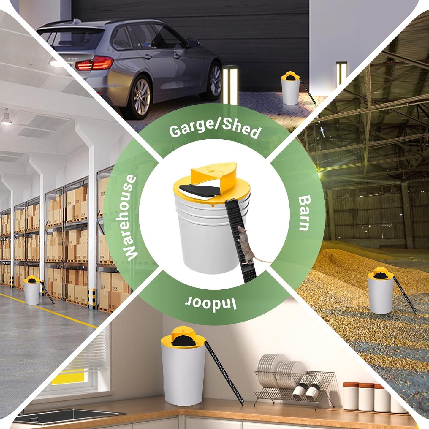 Mouse Rat Trap Bucket Auto Reset Multi Catch 3 Pack