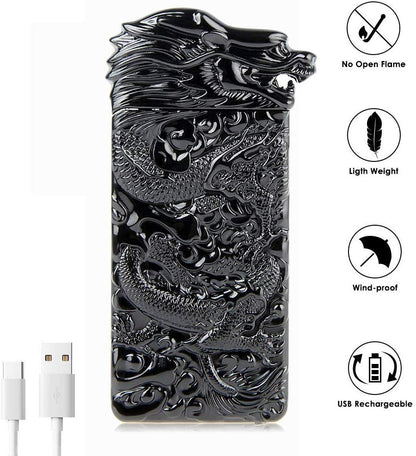 Plasma Rechargeable Lighter Engraved Design