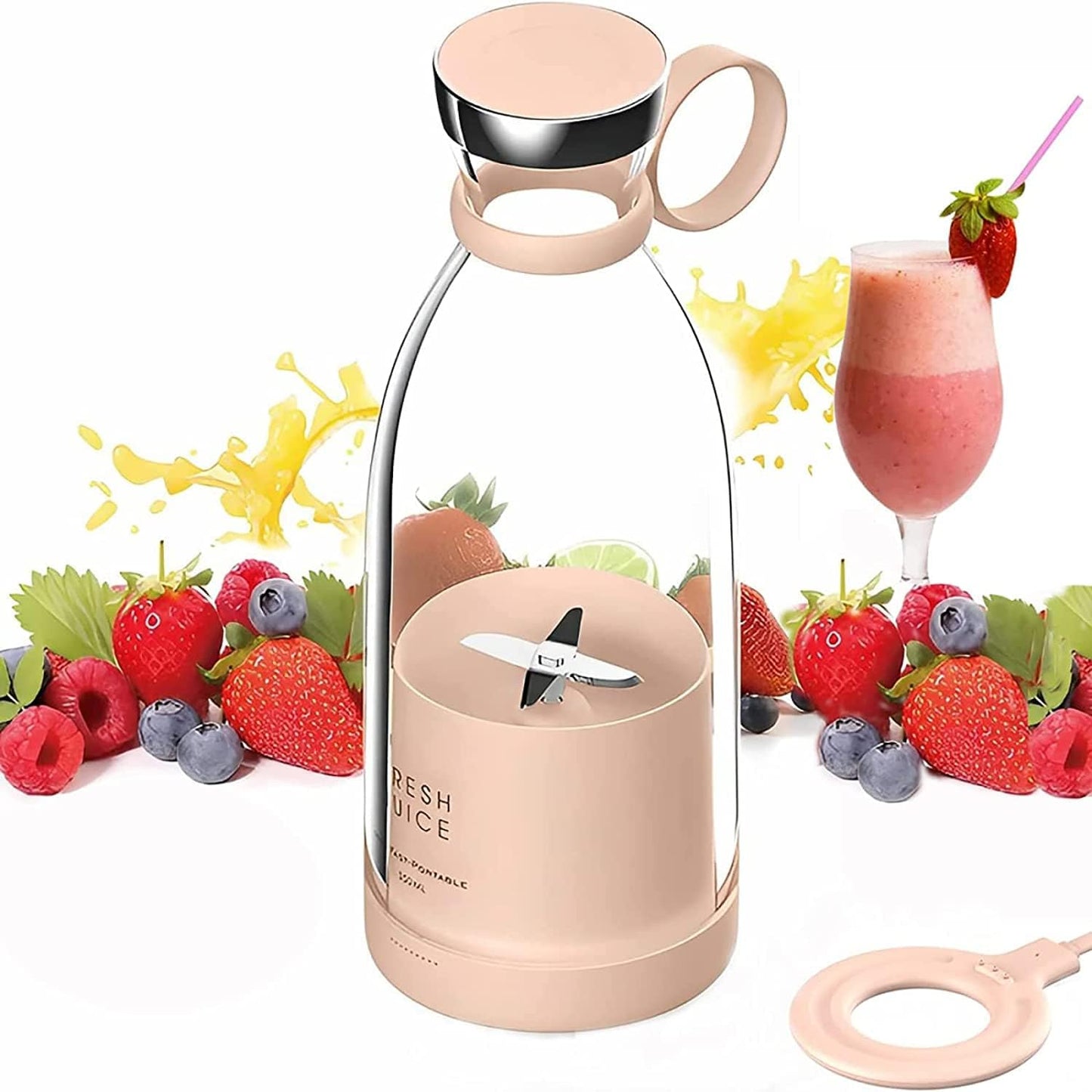 Portable Blender USB Rechargeable Personal Mixer Smoothie Shake Maker