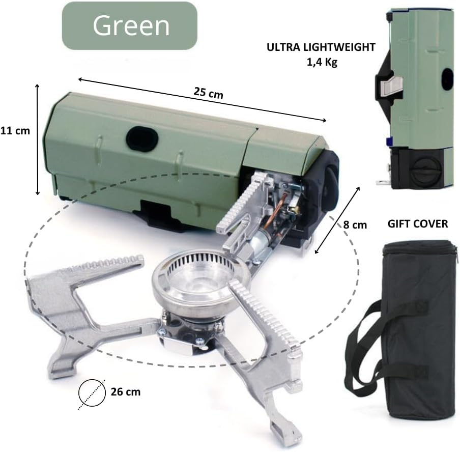 Portable Camping Stove Butane Gas 3000 Watts Stainless Steel