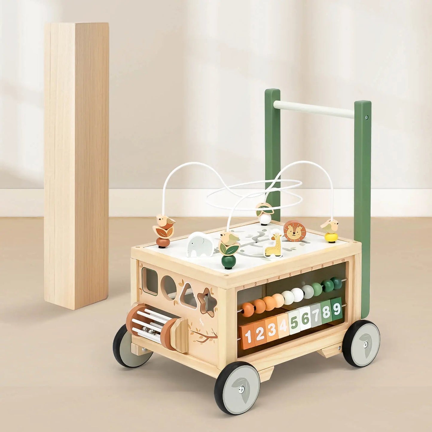 Adjustable Wooden Baby Push Walker