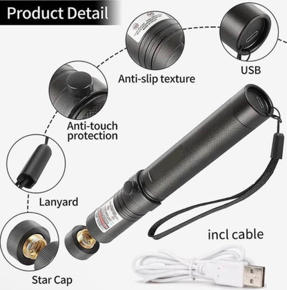 Rechargeable Laser Pointer USB Metal Pen