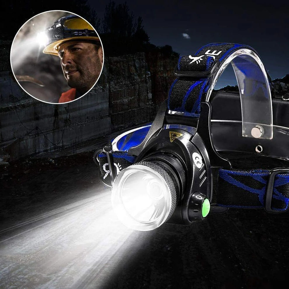 Rechargeable LED Headlamp 990000 Lumens Brightness