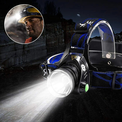 Rechargeable LED Headlamp 990000 Lumens Brightness