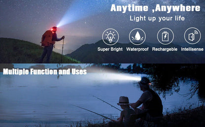 Rechargeable LED Headlamp 990000 Lumens Brightness