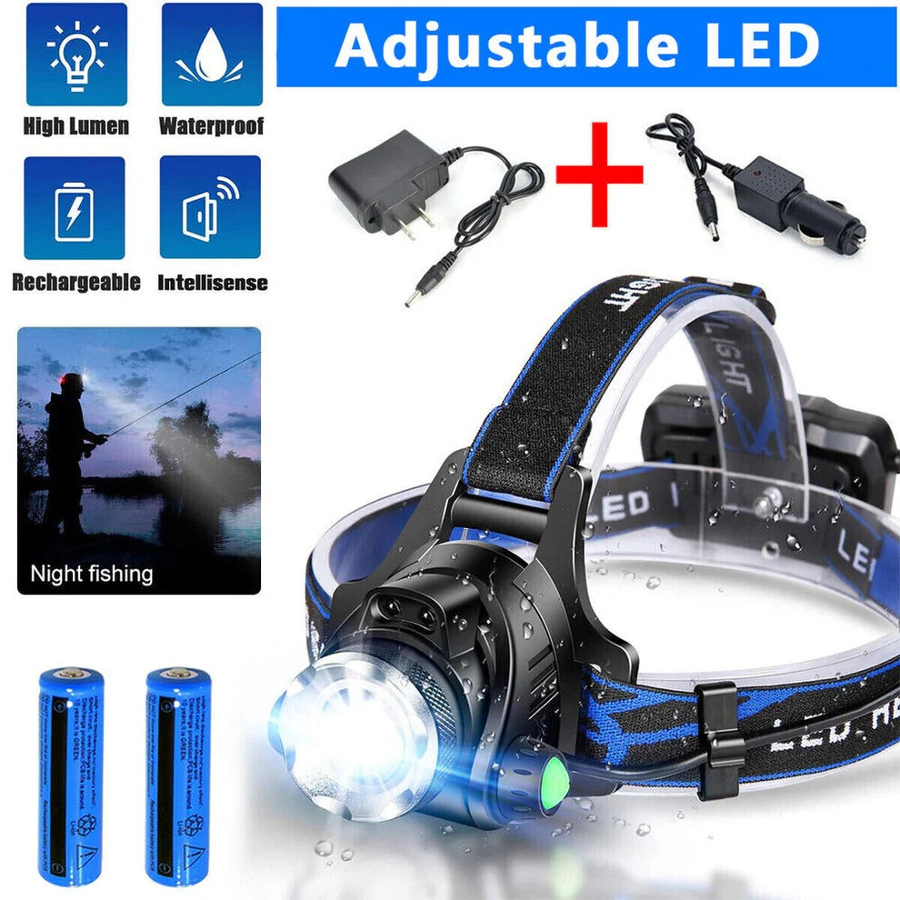 Rechargeable LED Headlamp 990000 Lumens Brightness